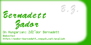 bernadett zador business card